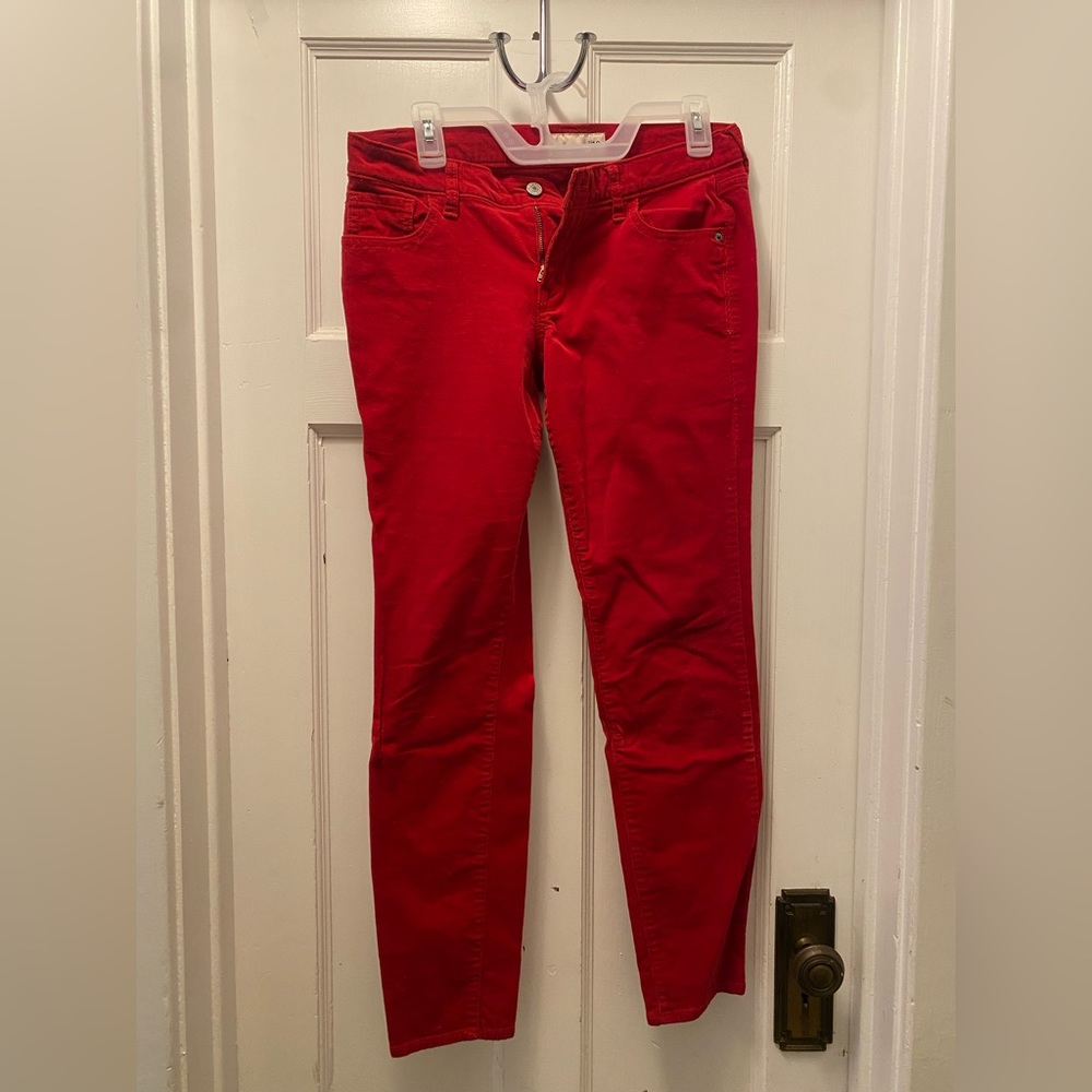 Red corduroy pants